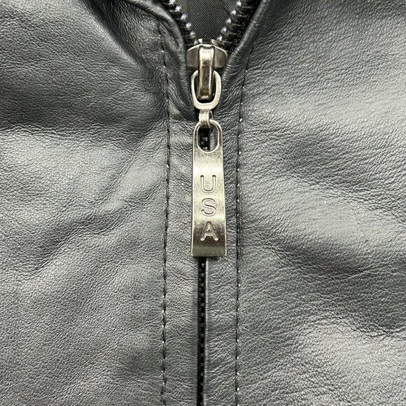 Special Forces Jacket Mens XL Leather Coat Military Patch Skull Green Beret - Picture 5 of 11